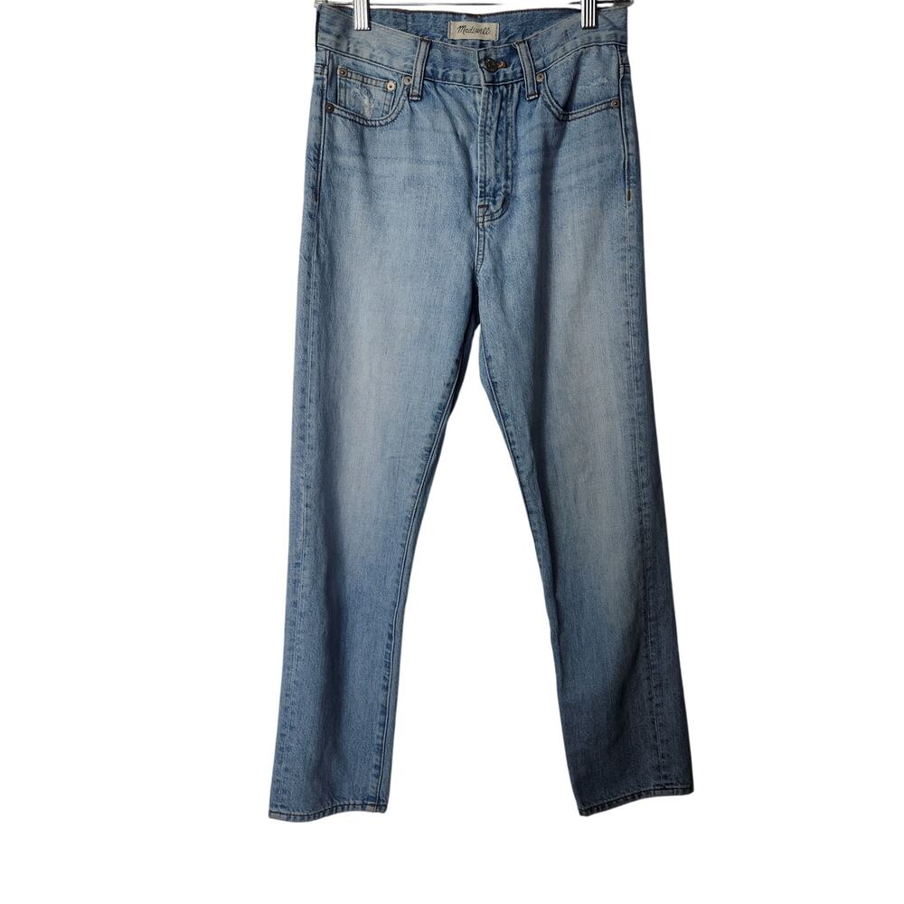 Madewell Blue Light Wash Denim Ankle Straight The Perfect Summer Jeans Size 25
